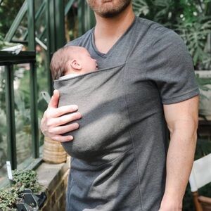 Lalabu Soothe Dad Shirt Size 2XL Dk Gray Short Sleeve V-Neck VGUC